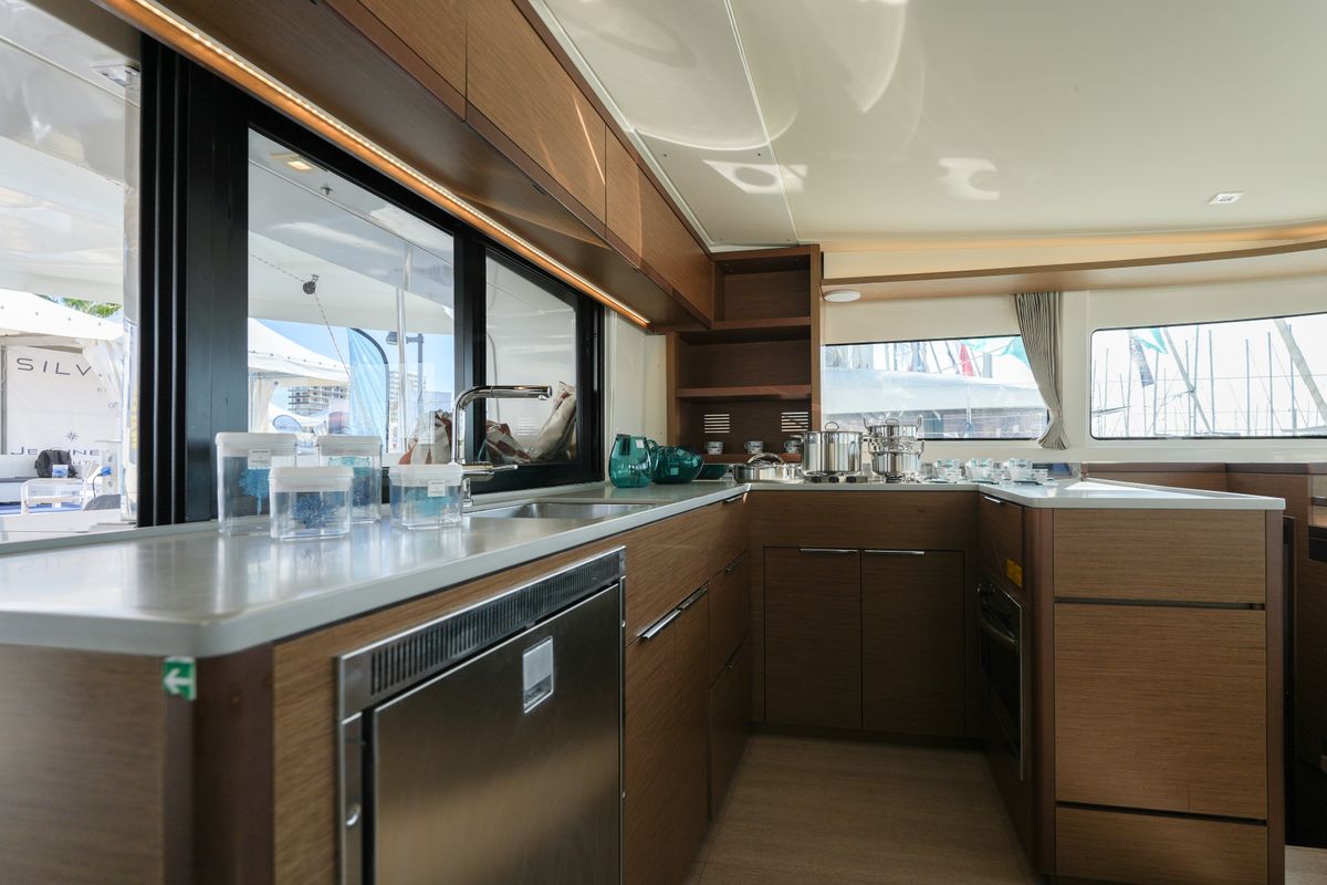 Galley of Barone, a Lagoon 46 catamaran at Salerno, Italy
