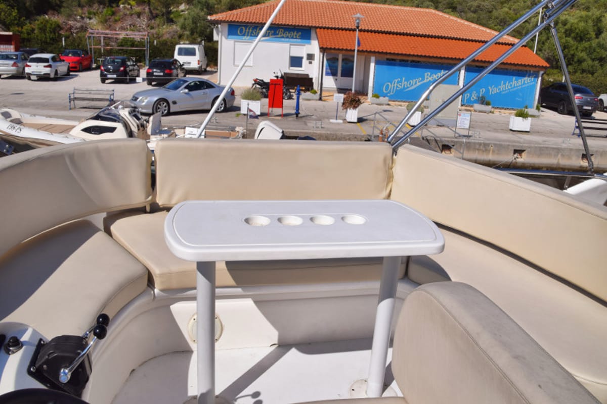 Deck of Julia, a Fairline Boats Fairlane Phantom 40 motorboat at Primošten, Croatia