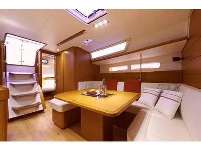 Salon of All Blue III, a Jeanneau Sun Odyssey 469 sailboat at Municipal Unit of Lefkada, Greece