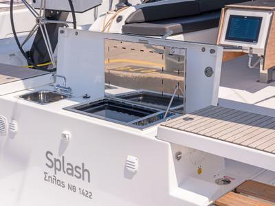 Deck of Splash, a Dufour 530 sailboat at Municipal Unit of Rhodes, Greece