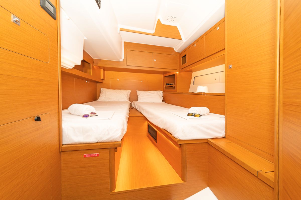 Cabin on Splash, a Dufour 530 sailboat at Municipal Unit of Rhodes, Greece