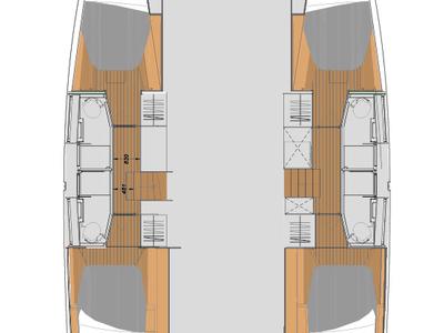 Exterior view of Mali Havana, a Fountaine Pajot Elba 45 catamaran at Stock Island, United States