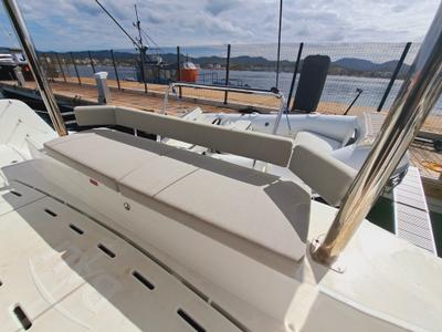 Deck of Cancelli Del Cielo, a Bali 4.6 catamaran at Sant Antoni de Portmany, Spain