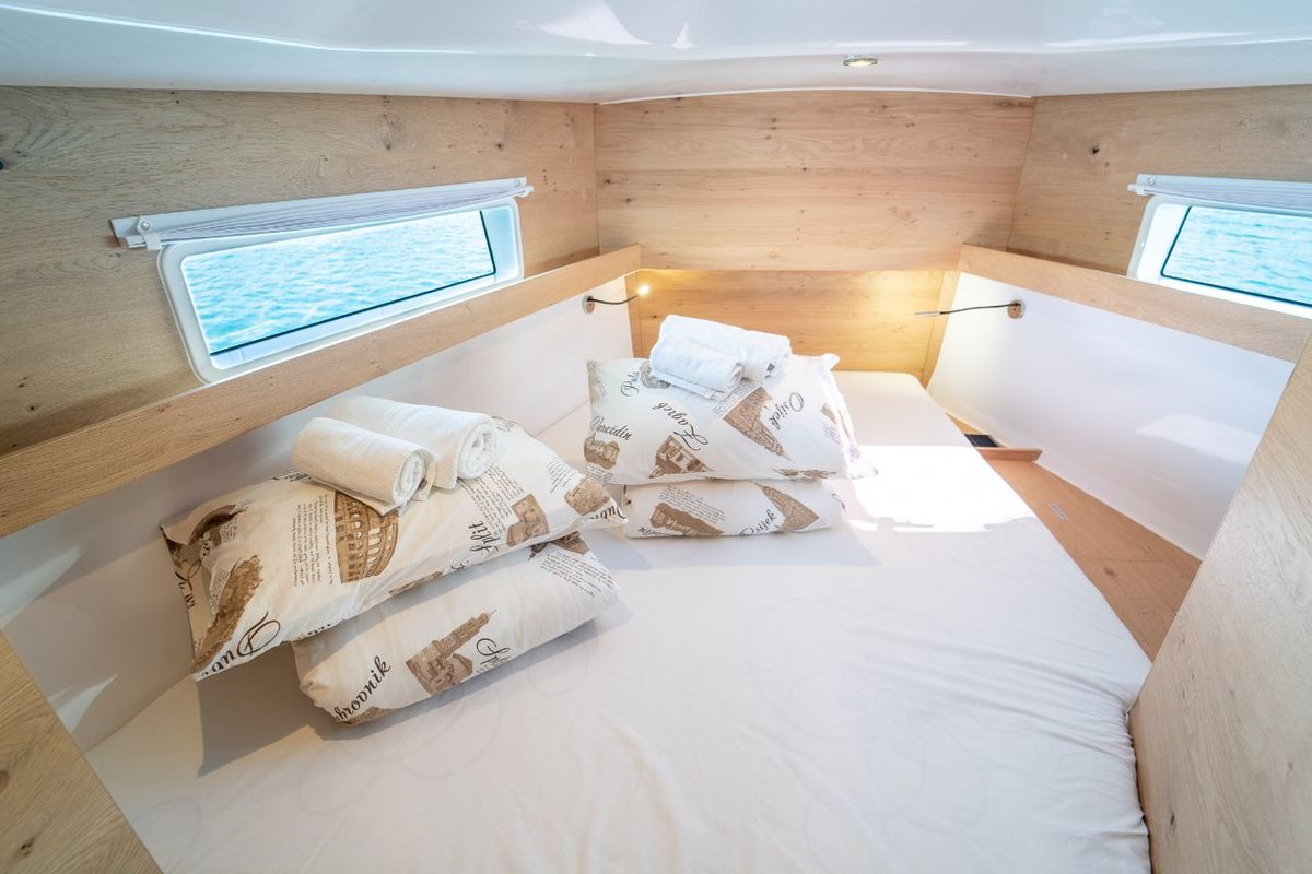 Cabin on Skipper's Girl, a Elan Impression 45 sailboat at Grad Kaštela, Croatia