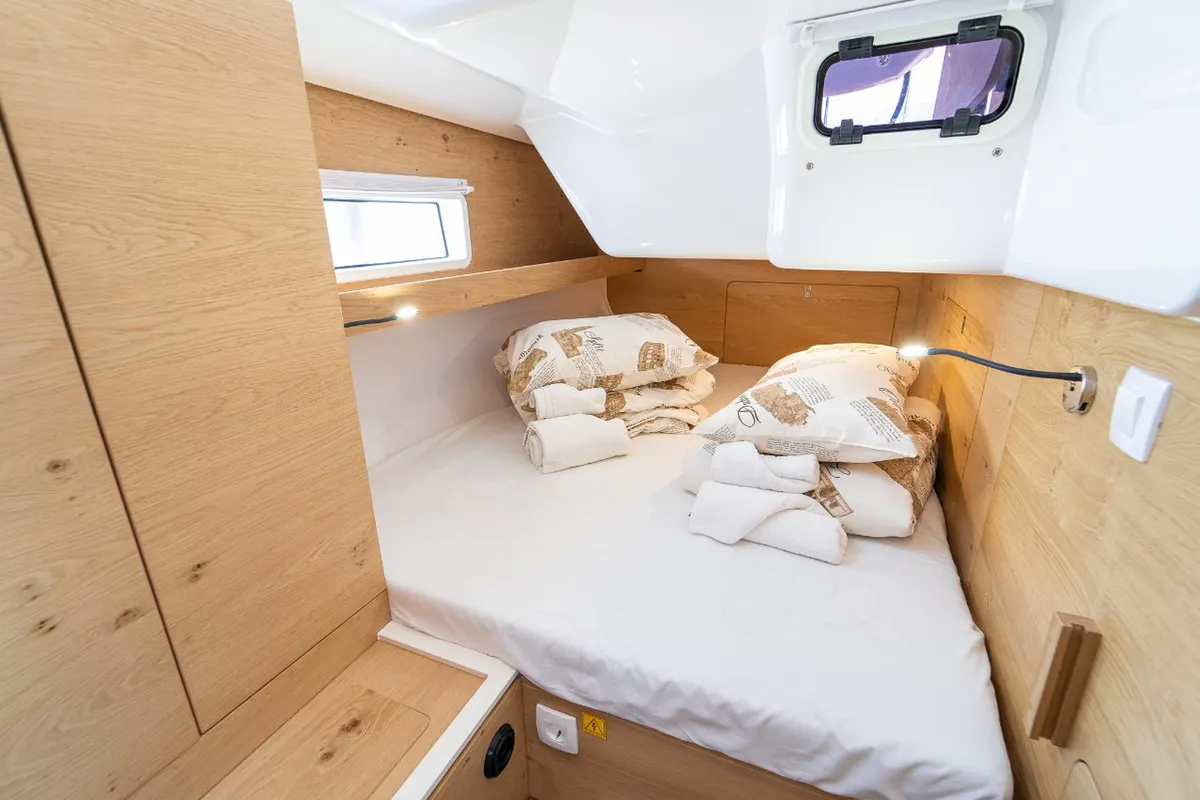 Cabin on Skipper's Girl, a Elan Impression 45 sailboat at Grad Kaštela, Croatia