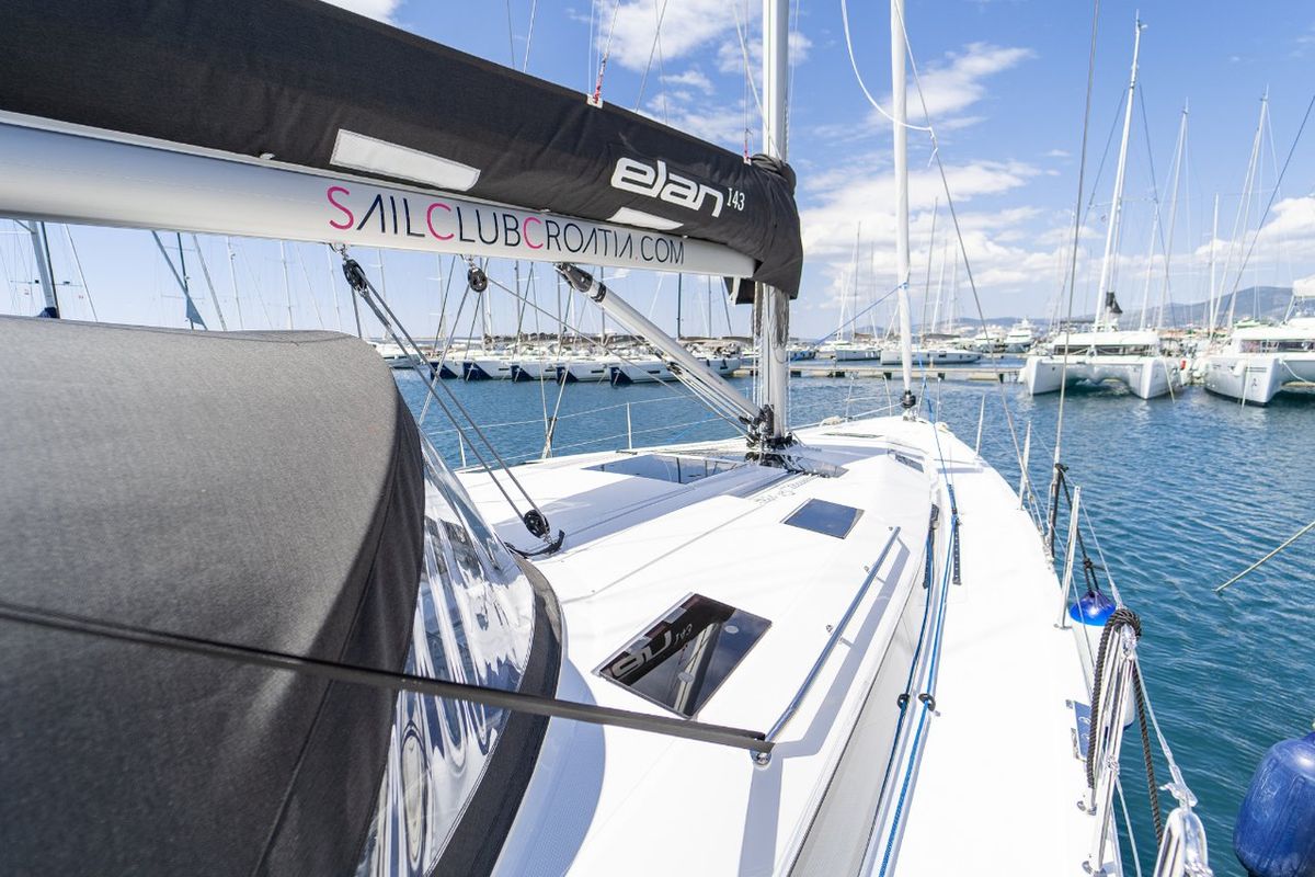 Deck of Skipper's Girl, a Elan Impression 45 sailboat at Grad Kaštela, Croatia