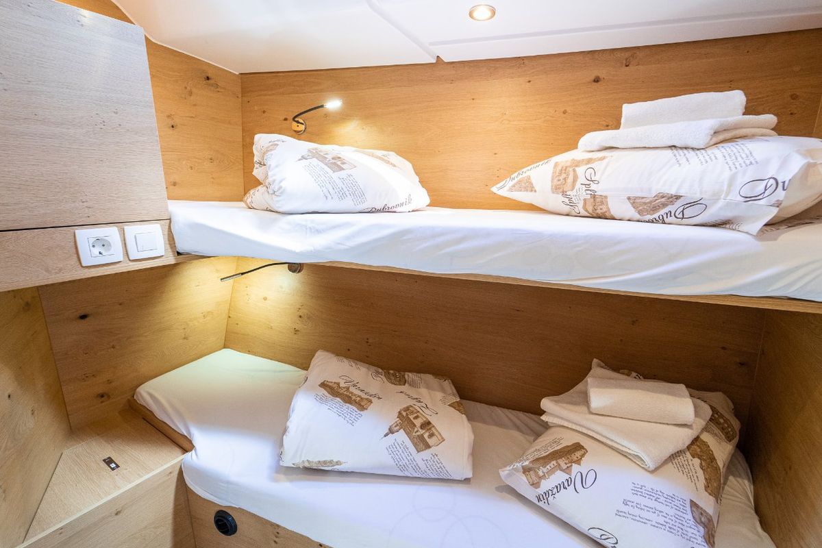 Cabin on Skipper's Girl, a Elan Impression 45 sailboat at Grad Kaštela, Croatia