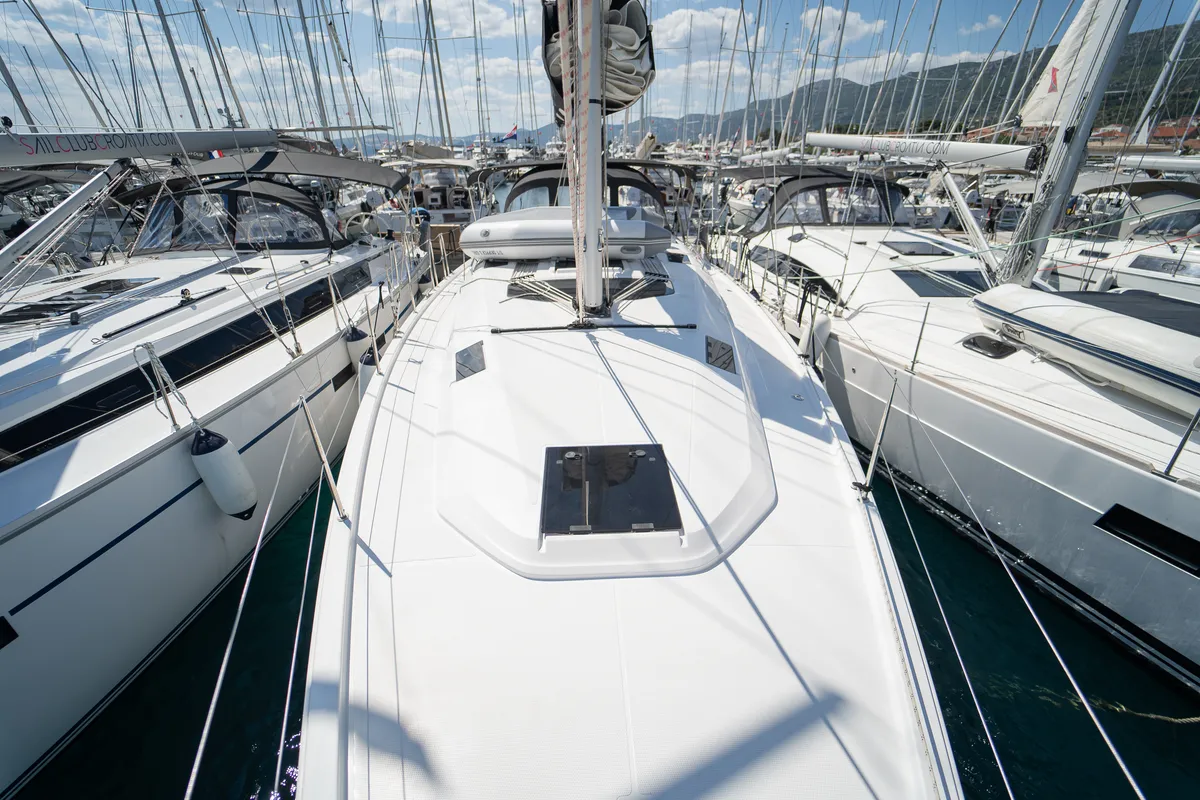 Skipper's Girl, a Elan Impression 45 sailboat at Grad Kaštela, Croatia