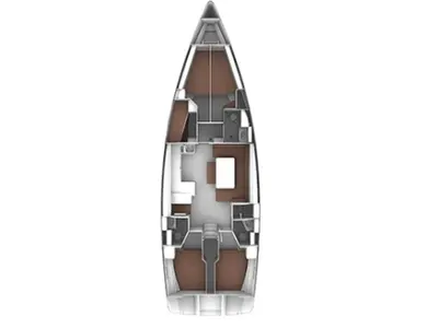Floor plan of AF-BC51, a Bavaria Cruiser 51 sailboat at Kos, Greece