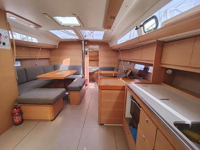 Salon of Freedom, a Dufour 410 Grand Large sailboat at Athens, Greece