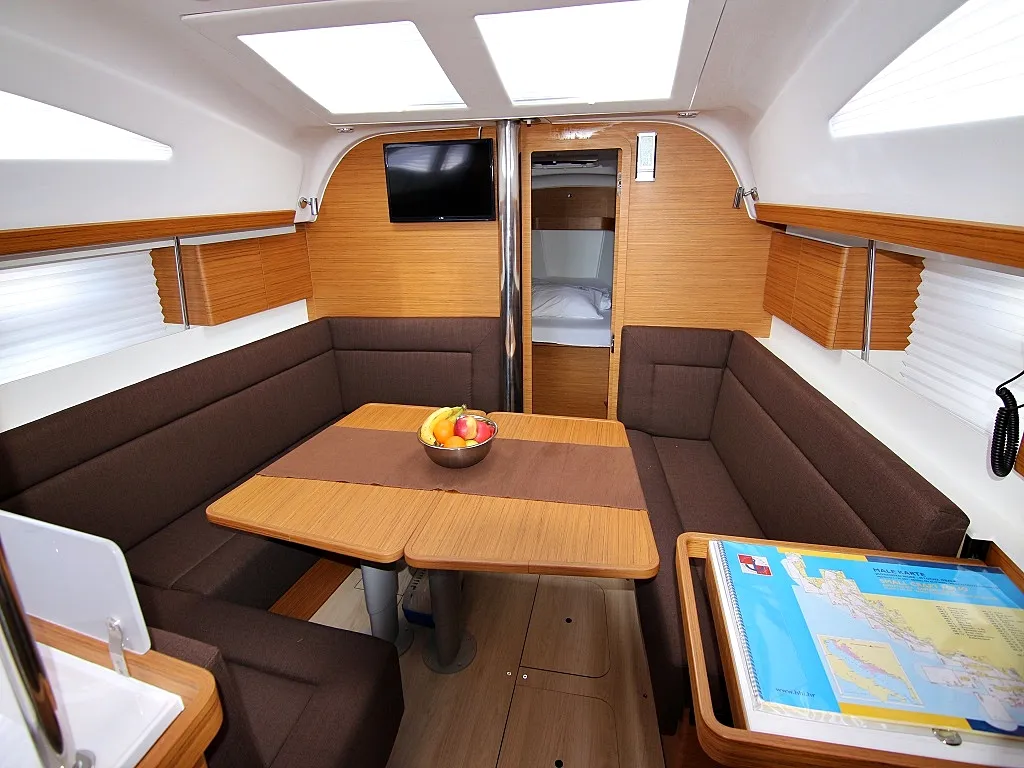 Salon of Lyra, a Elan Impression 40 sailboat at Općina Sukošan, Croatia