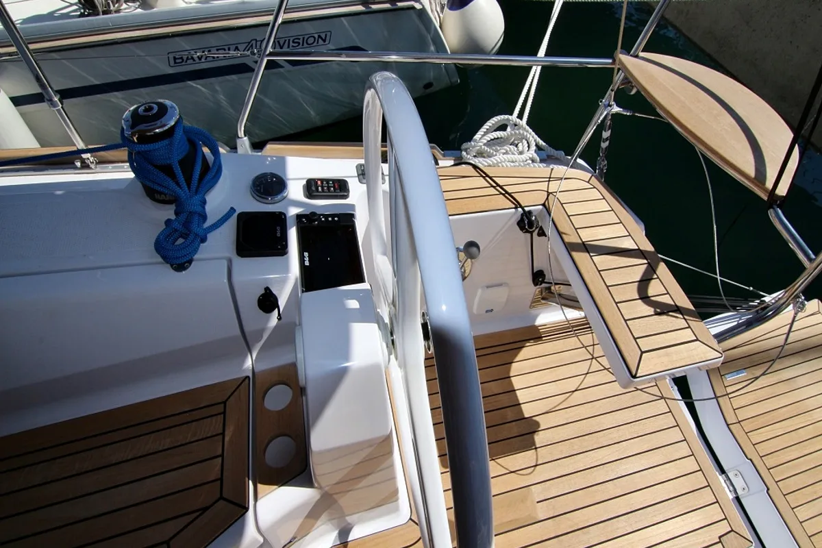 Cockpit of Lyra, a Elan Impression 40 sailboat at Općina Sukošan, Croatia