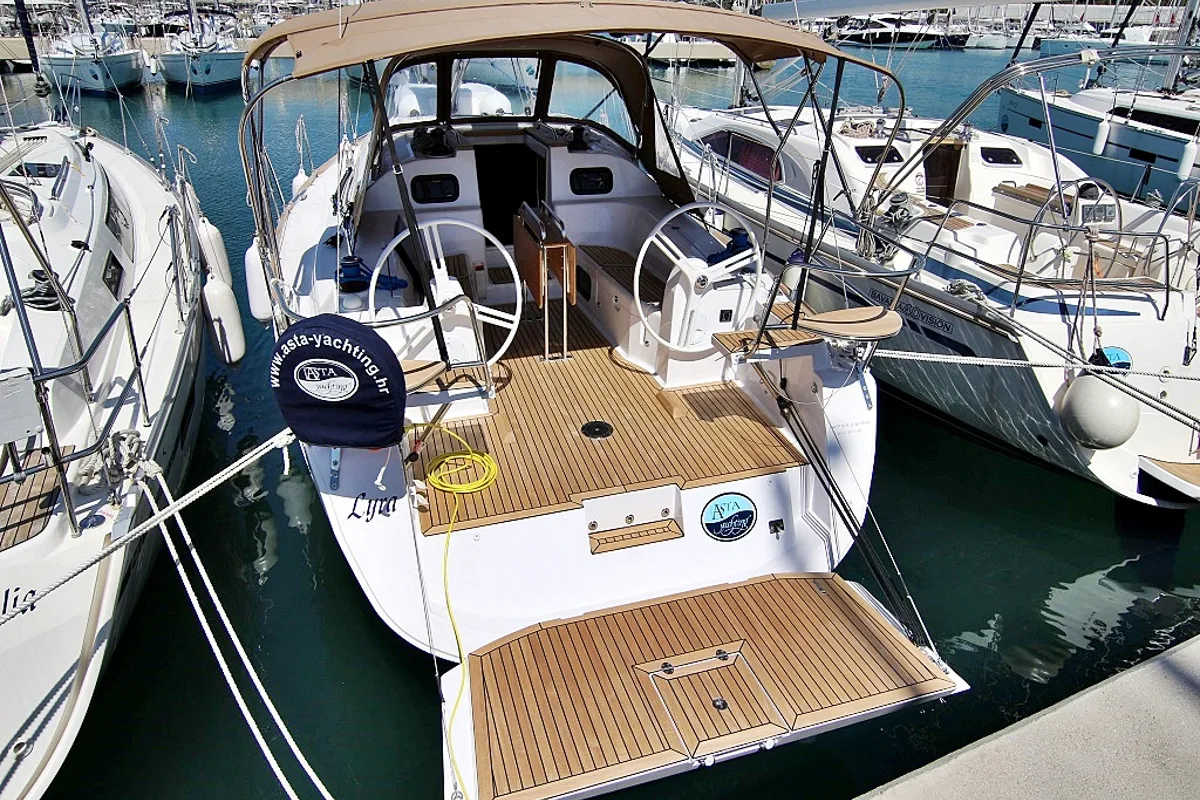 Deck of Lyra, a Elan Impression 40 sailboat at Općina Sukošan, Croatia
