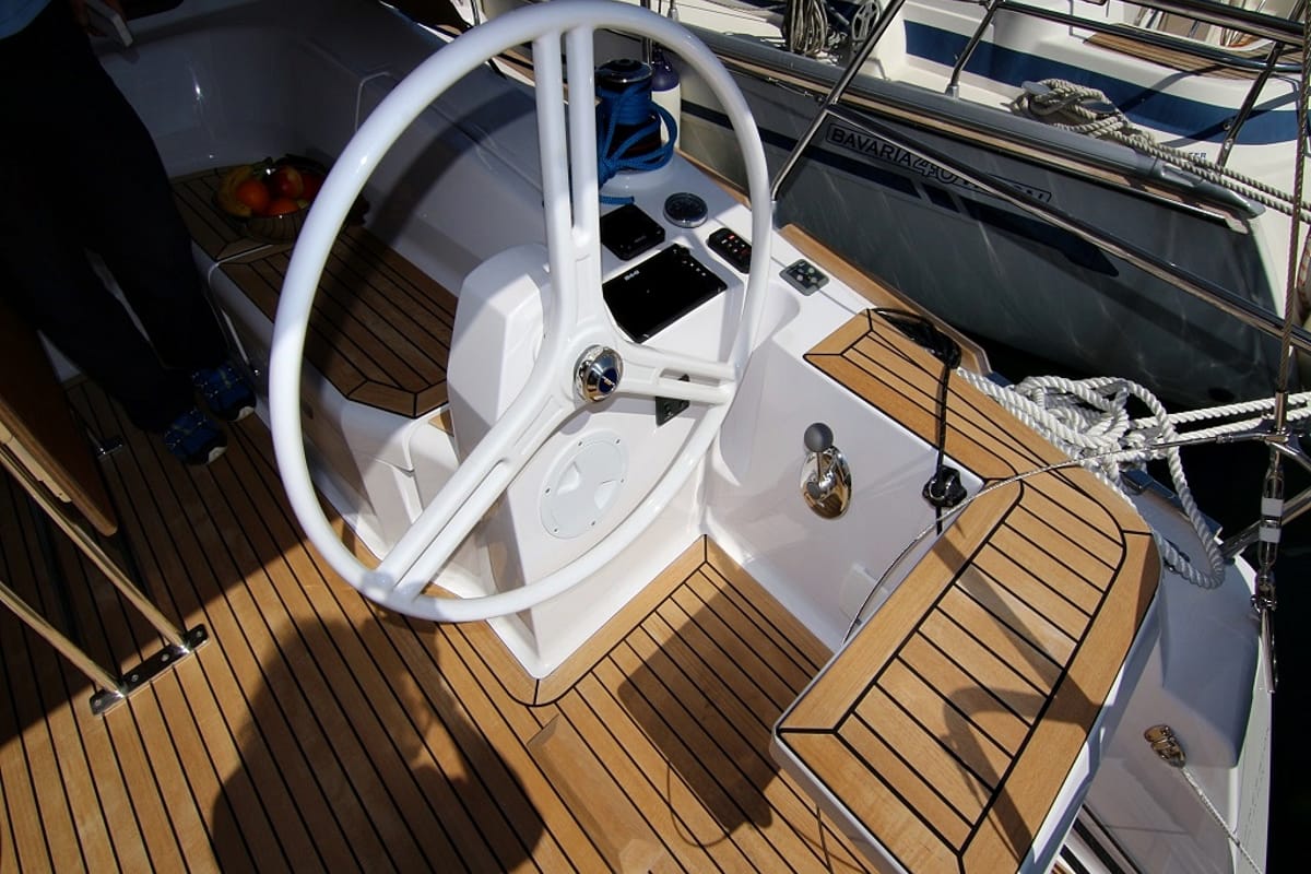 Cockpit of Lyra, a Elan Impression 40 sailboat at Općina Sukošan, Croatia