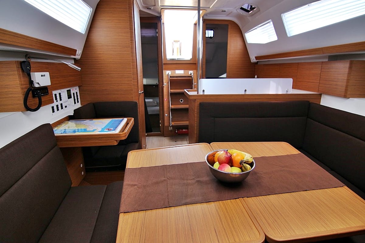 Salon of Lyra, a Elan Impression 40 sailboat at Općina Sukošan, Croatia