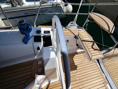 Cockpit of Lyra, a Elan Impression 40 sailboat at Općina Sukošan, Croatia