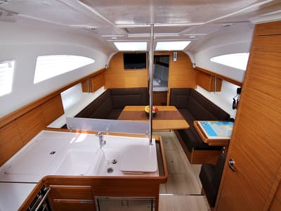 Salon of Lyra, a Elan Impression 40 sailboat at Općina Sukošan, Croatia
