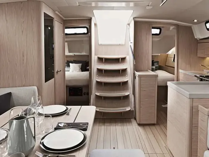 Salon of Oceanis 461/3/3 Premium, a Beneteau Oceanis 461 sailboat at Općina Marina, Croatia