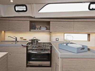 Galley of Oceanis 461/3/3 Premium, a Beneteau Oceanis 461 sailboat at Općina Marina, Croatia