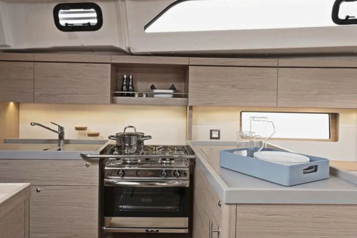 Galley of Oceanis 461/3/3 Premium, a Beneteau Oceanis 461 sailboat at Općina Marina, Croatia