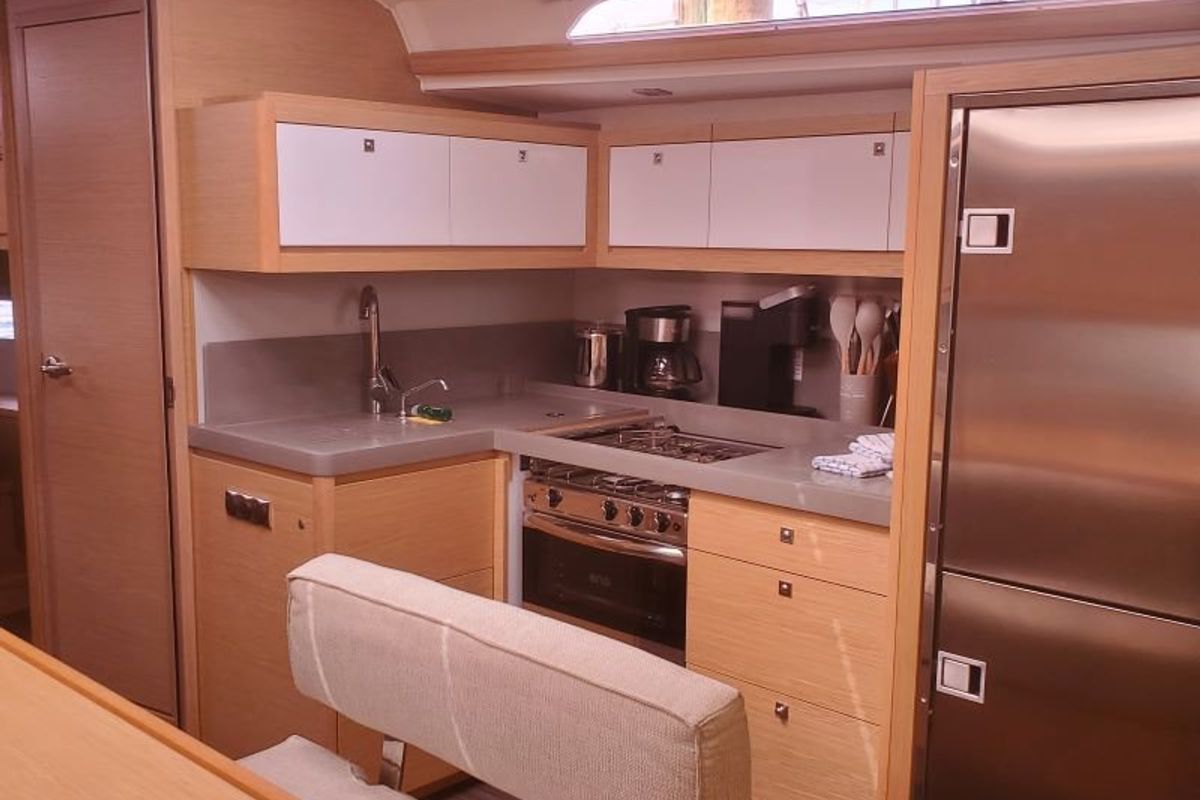 Galley of Salacia, a Dufour 470 sailboat at Charlotte Amalie, United States