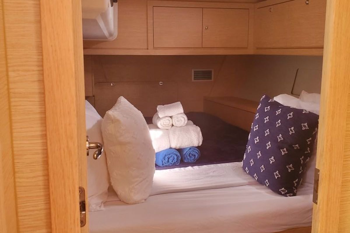 Cabin on Salacia, a Dufour 470 sailboat at Charlotte Amalie, United States