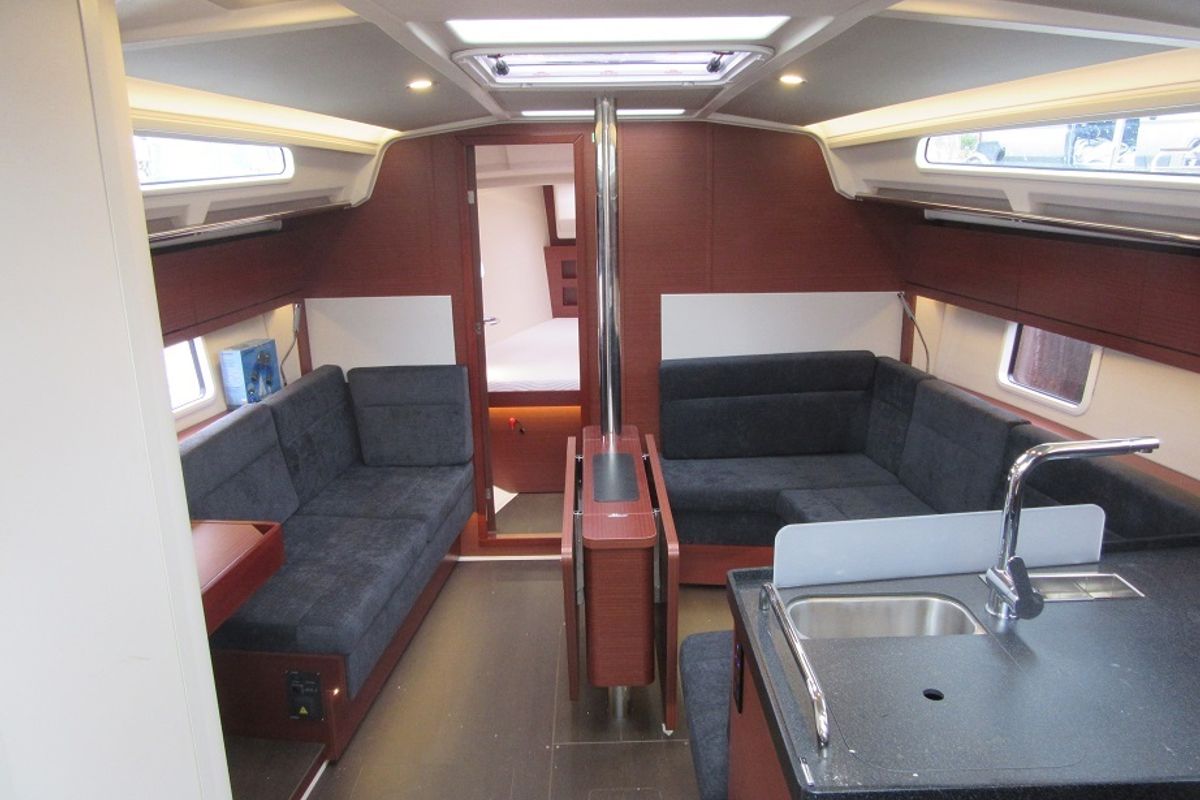 Salon of No name, a Hanse Yachts Hanse 388 sailboat at Gothenburg, Sweden