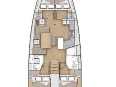 Floor plan of Albatross, a Beneteau Oceanis 40.1 sailboat at Athens, Greece
