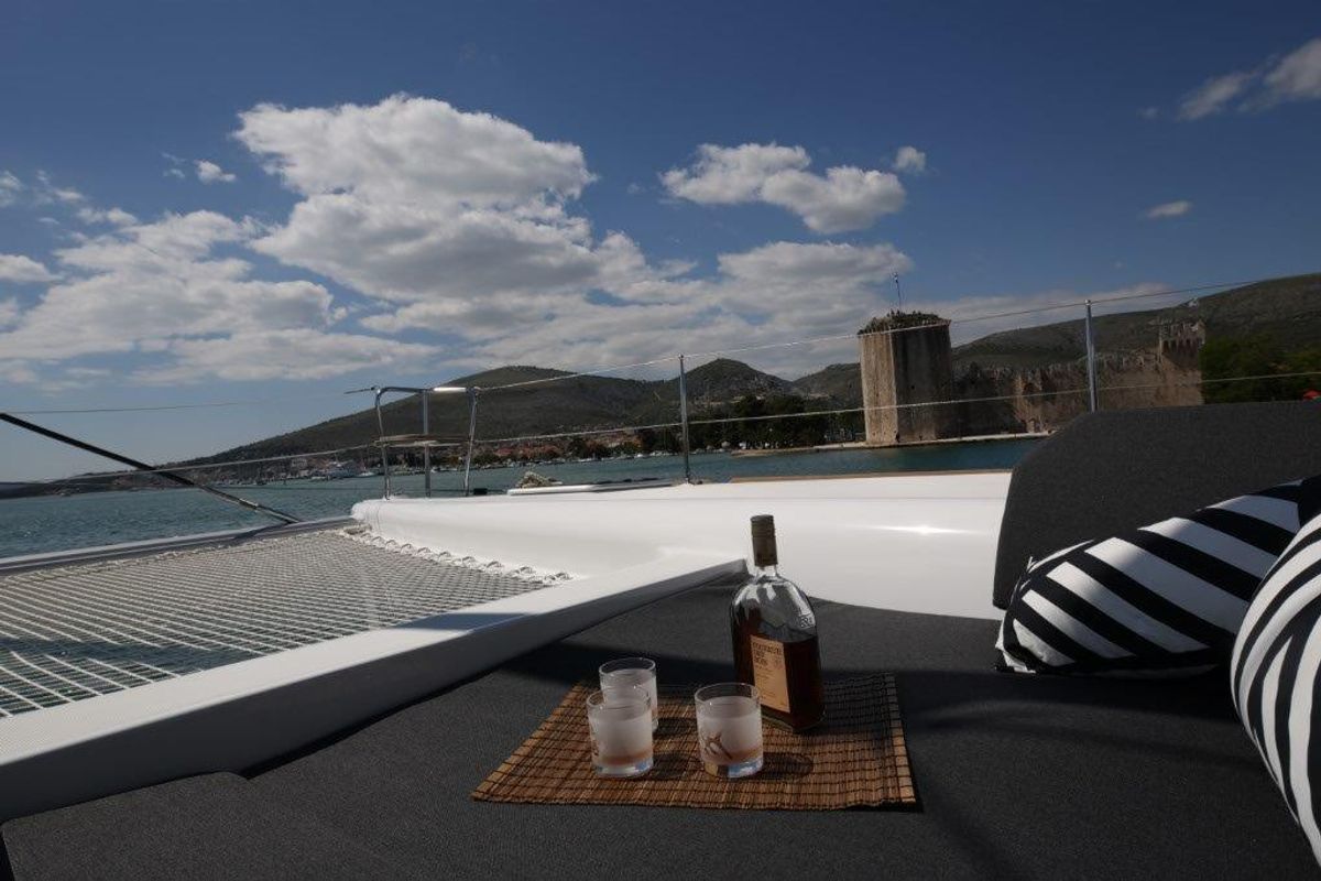 Deck of Reggae Point, a Lagoon 450 catamaran at Dubrovnik, Croatia
