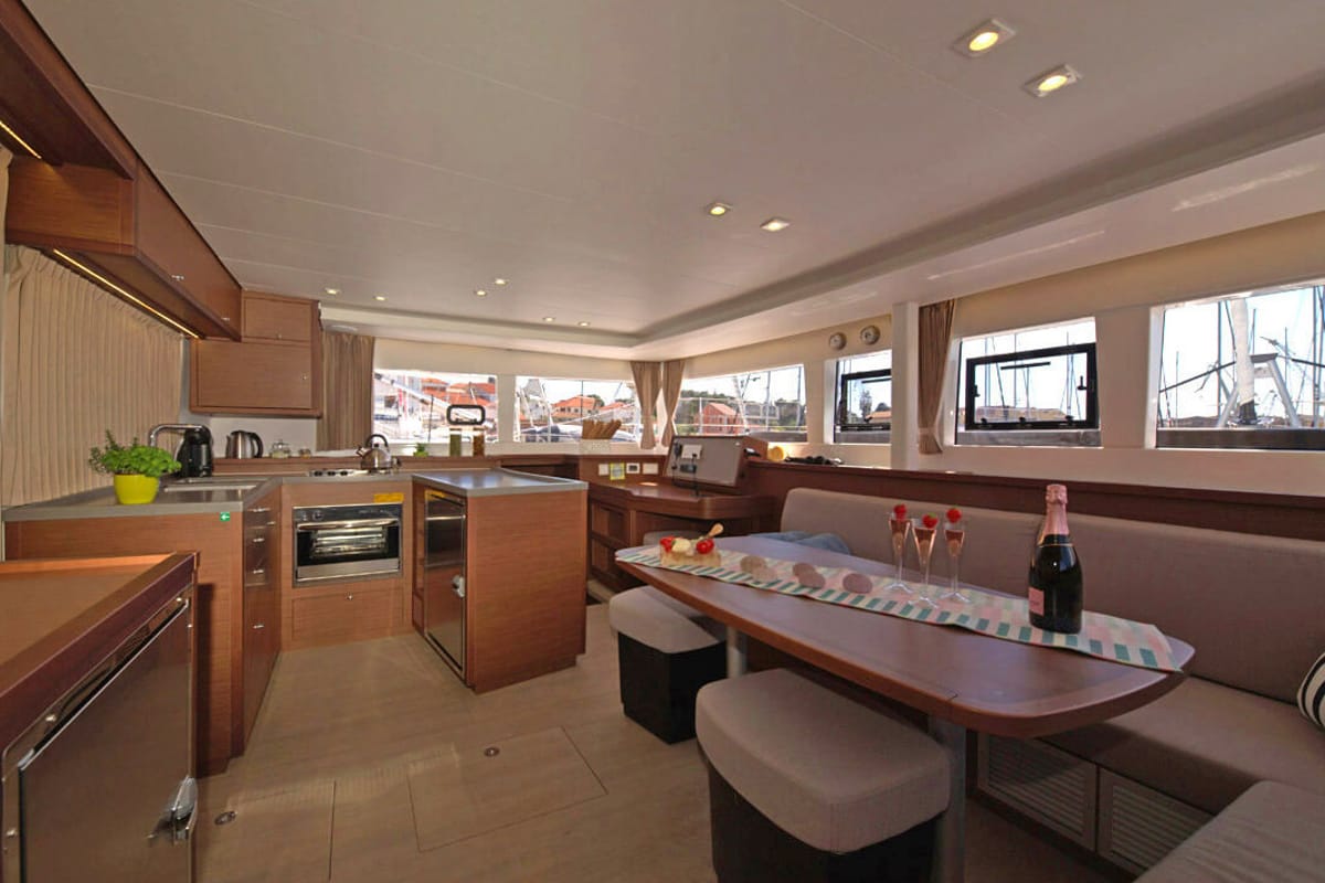 Galley of Reggae Point, a Lagoon 450 catamaran at Dubrovnik, Croatia