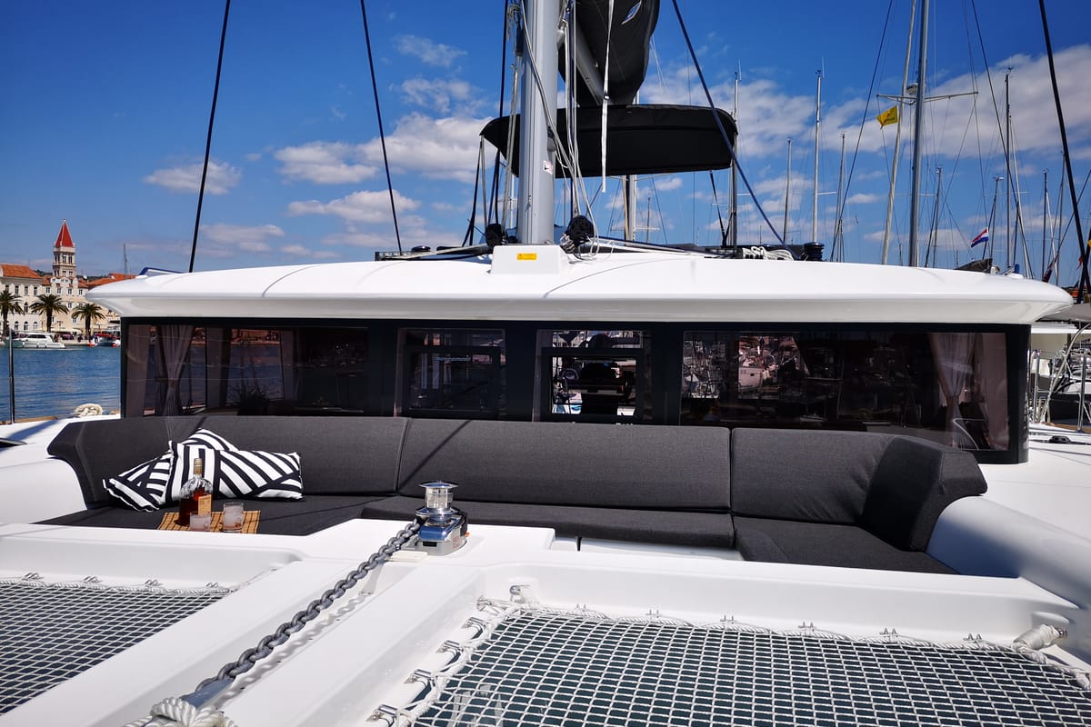 Deck of Reggae Point, a Lagoon 450 catamaran at Dubrovnik, Croatia