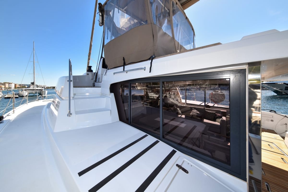 Exterior view of Jako 2, a Bali 4.6 catamaran at Zadar, Croatia