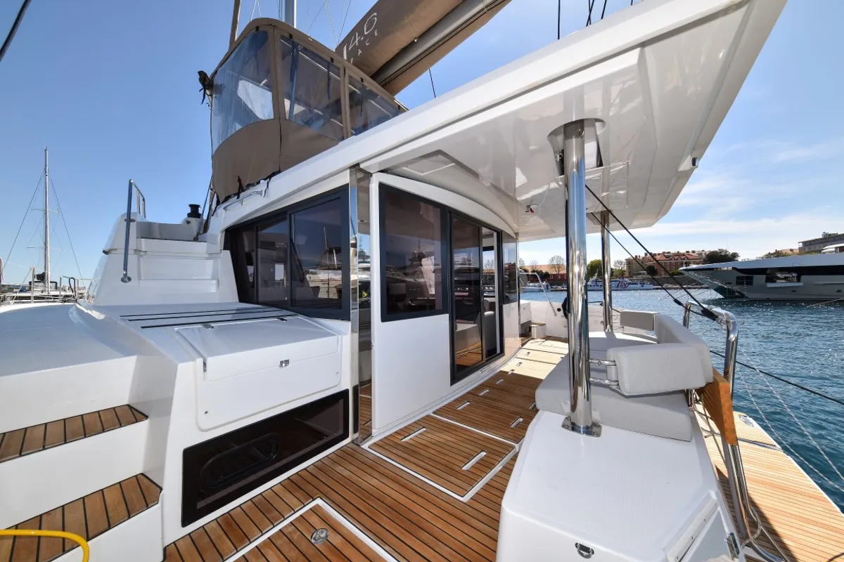 Exterior view of Jako 2, a Bali 4.6 catamaran at Zadar, Croatia