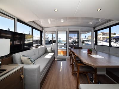 Salon of Jako 2, a Bali 4.6 catamaran at Zadar, Croatia