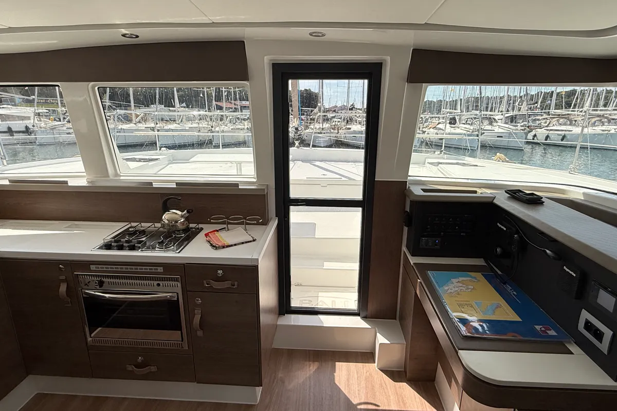 Galley of La Luna 77, a Bali 4.2 catamaran at Grad Pula, Croatia