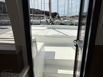 Deck of La Luna 77, a Bali 4.2 catamaran at Grad Pula, Croatia