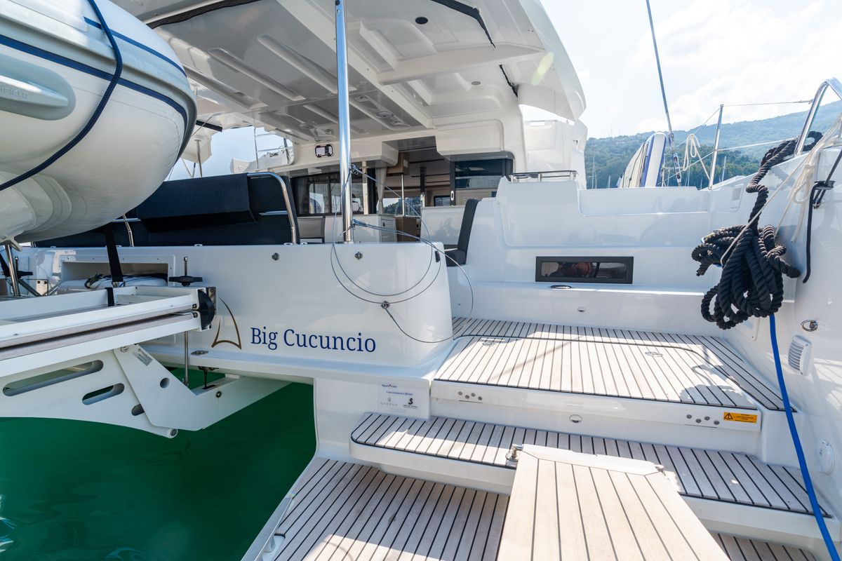 Exterior view of Big Cucuncio - Premium Line, a Lagoon 46 catamaran at Capo d'Orlando, Italy
