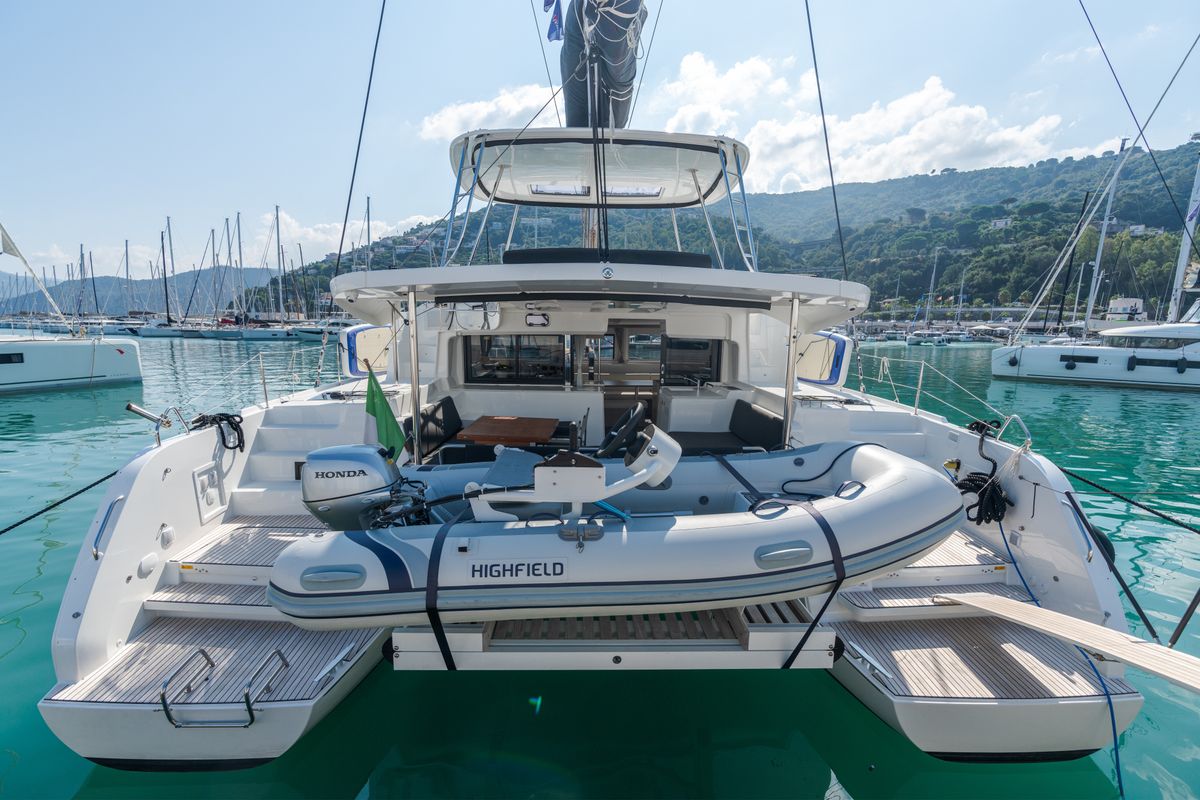 Exterior view of Big Cucuncio - Premium Line, a Lagoon 46 catamaran at Capo d'Orlando, Italy