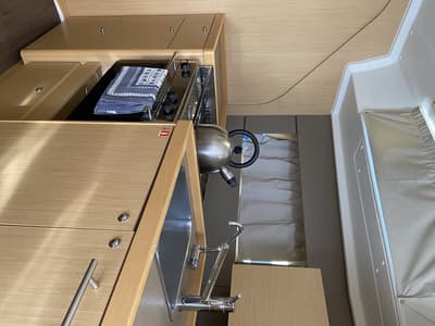 Galley of Solar, a Beneteau Oceanis 38 sailboat at Fethiye, Turkey