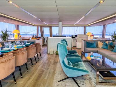 Salon of Honeybird, a Sunreef Yachts Sunreef 80 catamaran at Grad Šibenik, Croatia
