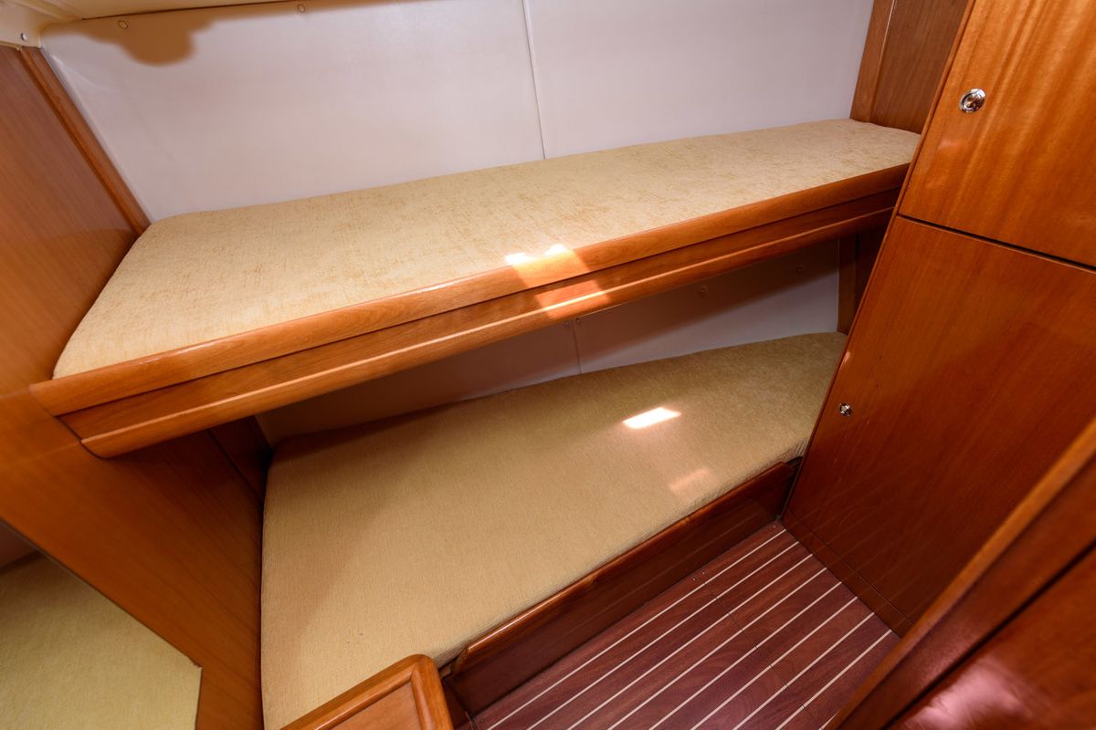 Cabin on Galera, a Bavaria 46 Cruiser sailboat at Grad Trogir, Croatia