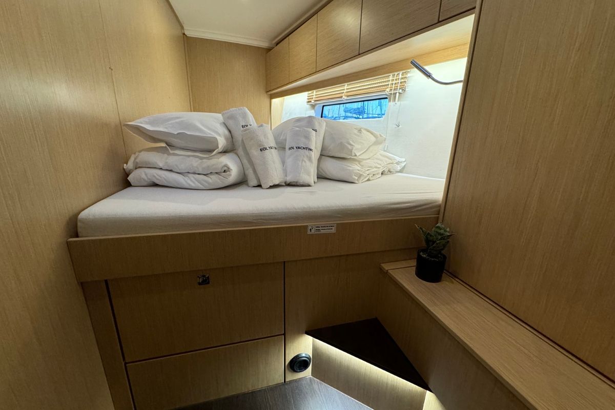 Cabin on Sabina, a Bavaria C46 sailboat at Grad Pula, Croatia