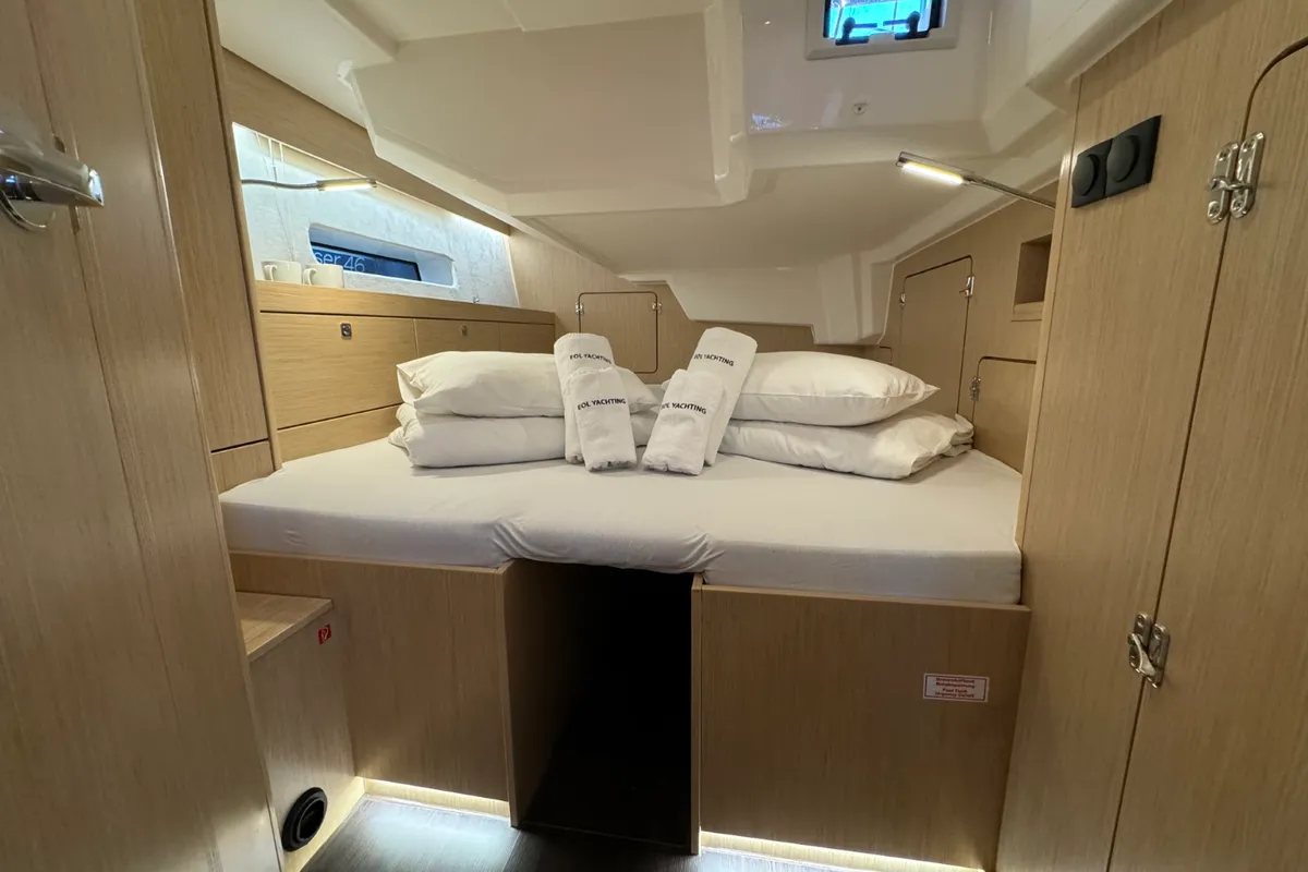 Cabin on Sabina, a Bavaria C46 sailboat at Grad Pula, Croatia