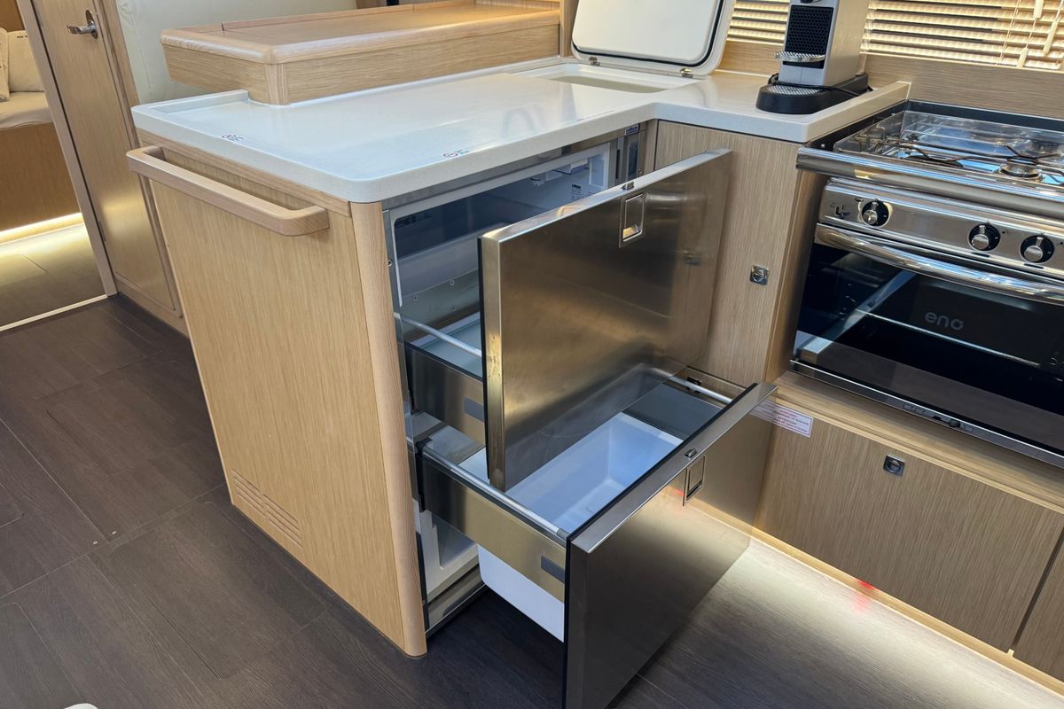 Galley of Sabina, a Bavaria C46 sailboat at Grad Pula, Croatia