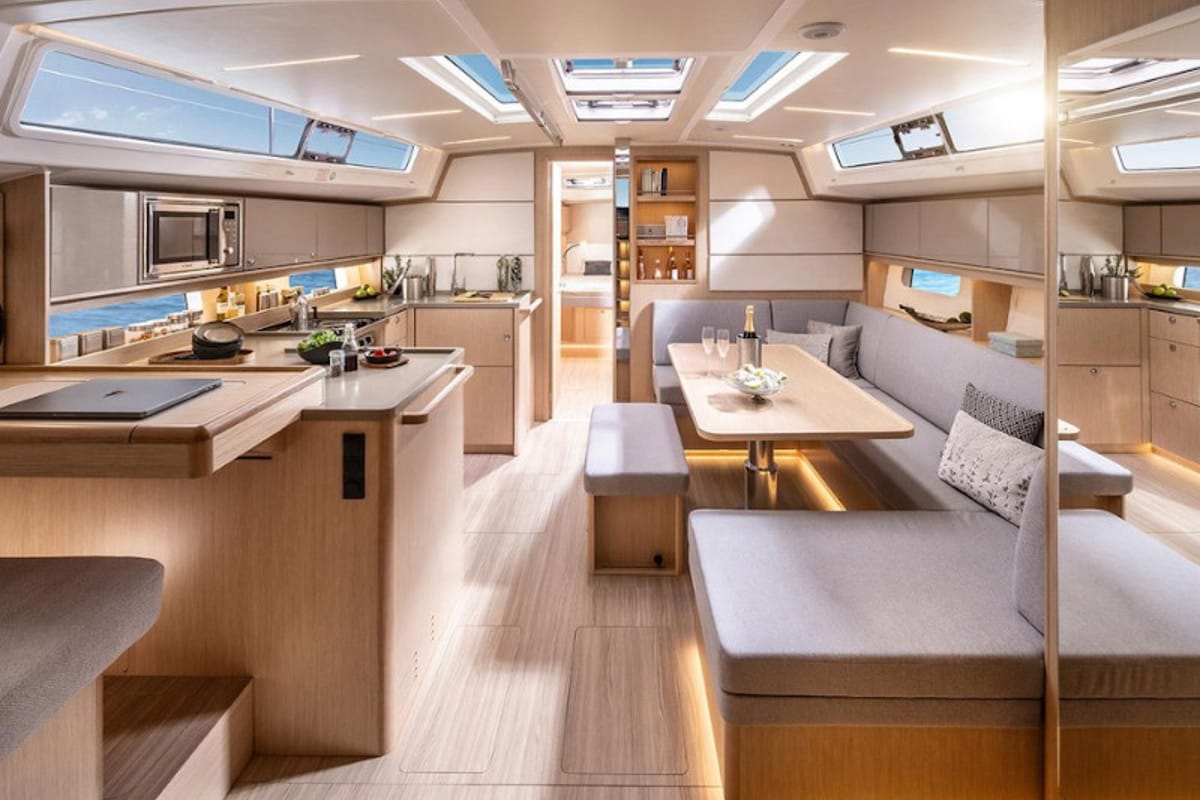Salon of Sabina, a Bavaria C46 sailboat at Grad Pula, Croatia