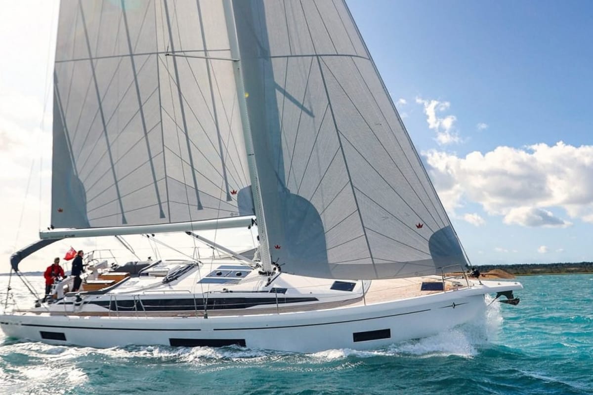 Exterior view of Sabina, a Bavaria C46 sailboat at Grad Pula, Croatia