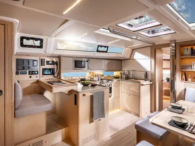 Galley of Sabina, a Bavaria C46 sailboat at Grad Pula, Croatia