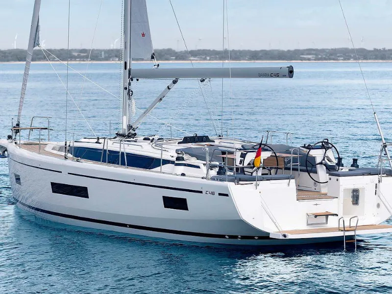 Exterior view of Sabina, a Bavaria C46 sailboat at Grad Pula, Croatia