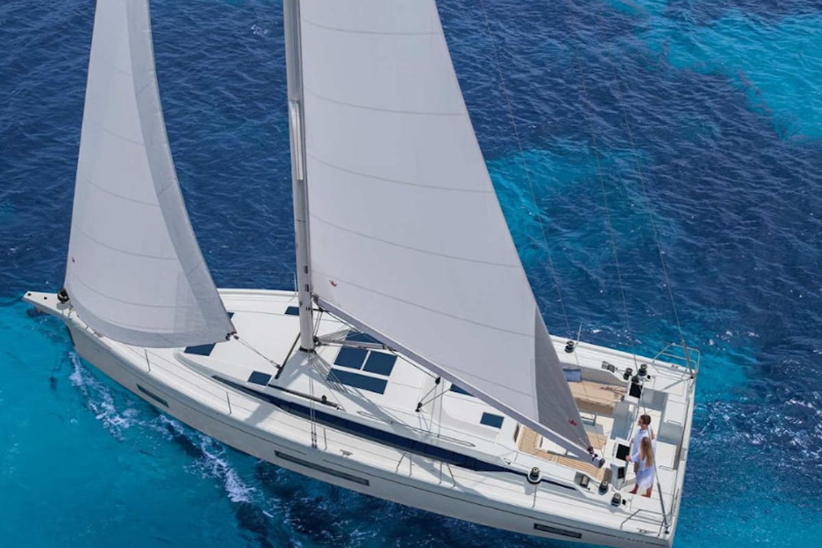 Exterior view of Sabina, a Bavaria C46 sailboat at Grad Pula, Croatia