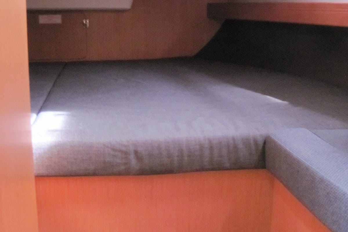 Cabin on Marina, a Bavaria Cruiser 41 sailboat at Capo d'Orlando, Italy